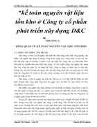 Kế toán nguyên vật liệu tồn kho ở Công ty cổ phần phát triển xây dựng D C 1