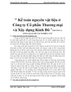 Kế toán nguyên vật liệu ở Công ty Cổ phần Thương mại và Xây dựng Kinh Đô 4