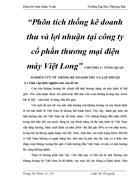 Phân tích thống kê doanh thu và lợi nhuận tại công ty cổ phần thương mại điện máy Việt Long 1