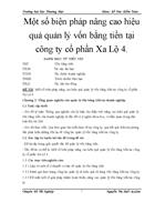 Một số biện pháp nâng cao hiệu quả quản lý vốn bằng tiền tại công ty cổ phần Xa Lộ 4 4