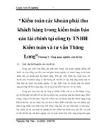 Kiểm toán các khoản phải thu khách hàng trong kiểm toán báo cáo tài chính tại công ty TNHH Kiểm toán và tư vấn Thăng Long 1