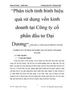 Phân tích tình hình hiệu quả sử dụng vốn kinh doanh tại Công ty cổ phần đầu tư Đại Dương