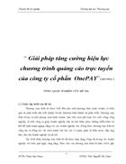 Giải pháp tăng cường hiệu lực chương trình quảng cáo trực tuyến của công ty cổ phần OnePAY