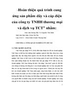 Hoàn thiện quá trình cung ứng sản phẩm dây và cáp điện của công ty TNHH thương mại và dịch vụ TCT