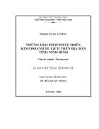 Những giải pháp phát triển kinh doanh du lịch trên địa bàn tỉnh ninh bình