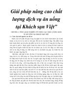 Giải pháp nâng cao chất lượng dịch vụ ăn uống tại Khách sạn Việt