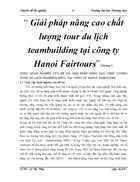 Giải pháp nâng cao chất lượng tour du lịch teambuilding tại công ty Hanoi Fairtours 3