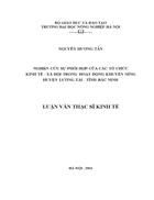 Nghiên cứu sự phối hợp của các tổ chức kinh tế xã hội trong hoạt động khuyến nông huyện lương tài tỉnh bắc ninh