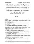 Phát triển quy trình định giá sản phẩm bàn phẫu thuật ở công ty cổ phần thương mại vật tư ngành y I trên địa bàn Hà Nội 1