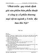 Phát triển quy trình định giá sản phẩm bàn phẫu thuật ở công ty cổ phần thương mại vật tư ngành y I trên địa bàn Hà Nội 3