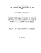 NGHIÊN CứU KHả NĂNG Sử DụNG CHấT KíCH KHáNG TRONG PHòNG Trừ BệNH NấM Gỉ SắT Và Đốm nâu hại lạc