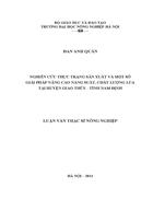 Nghiên cứu thực trạng sản xuất và một số giải pháp nâng cao năng suất chất lượng lúa tại huyện giao thủy tỉnh nam định