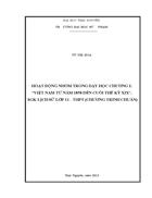Hoạt động nhóm trong dạy học chương i việt nam từ năm 1858 đến cuối thế kỷ xix sgk lịch sử lớp 11 thpt chương trình chuẩn