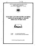 Tạo việc làm cho người lao động nhằm sử dụng hợp lý nguồn nhân lực ở VN