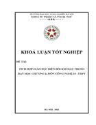 Tích hợp giáo dục biến đổi khí hậu trong dạy học chương 3 môn công nghệ 10 thpt