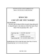 Tìm hiểu công tác đăng ký đất đai cấp giấy chứng nhận quyền sử dụng đất lập hồ sơ địa chính tại xã Bình Phú huyện Thạch Thất TP Hà Nội giai đoạn 2006 201 1