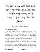 Quan tri quy trinh thuc hien hop dong nhap khau xang dau tu thi truong Han Quoc tai Tong cong ty xang dau Viet Nam 1