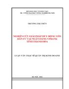 Nghiên cứu giải pháp huy động vốn dân cư tại Ngân hàng VPBank tỉnh Thanh Hóa 1