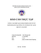 Một số giải pháp nhằm nâng cao hiệu quả sản xuất kinh doanh cho Công ty Cổ Phần Du Lịch Dịch Vụ Hà Phú trong thời gian tới