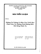 Những tư tưởng cơ bản về triết học phật giáo và những ảnh hưởng đến đời sống nước ta