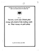 Vai trò vị trí của chính phủ trong nền kinh tế thị trường ở nước ta