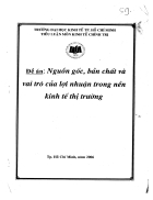 Nguồn gốc bản chất vai trò của lợi nhuận trong nền kinh tế thị trường