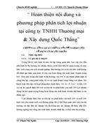 Hoàn thiện nội dung và phương pháp phân tích lợi nhuận tại công ty TNHH Thương mại Xây dựng Quốc Thắng