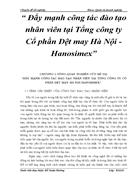 Day manh cong tac dao tao nhan vien tai Tong cong ty Co phan Det may Ha Noi Hanosimex 4