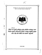 Một số giải pháp góp phần nâng cao hiệu quả chuyển giao công nghệ qua cac dự án đầu tư nước ngoài