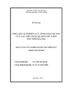 CHẾ TẠO VÀ NGHIÊN CỨU TÍNH CHẤT PHÁT QUANG CỦA VẬT LIỆU CHỨA ION ĐẤT HIẾM Eu III