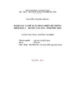 Đánh giá và đề xuất phát triển hệ thống điểm dân cư huyện tân sơn tỉnh phú thọ