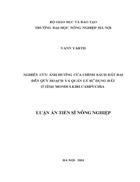 Nghiên cứu ảnh hưởng của chính sách đất đai đến quy hoạch và quản lý sử dụng đất ở tỉnh mondulkiri campuchia