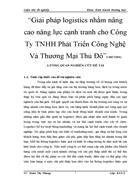 Giải pháp logistics nhằm nâng cao năng lực cạnh tranh cho Công Ty TNHH Phát Triển Công Nghệ Và Thương Mại Thủ Đô