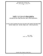 Tiểu luận quản lí giáo dục - Quản lí hoạt động giáo dục đạo đức cho học sinh THPT