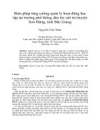 Biện pháp tăng cường quản lý hoạt động học  tập tại trường phổ thông dân tộc nội trú huyện  Sơn Động, tỉnh Bắc Giang