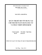 QUẢN TRỊ RỦI RO TÍN DỤNG TẠI CHI NHÁNH NGÂN HÀNG ĐẦU TƯ VÀ PHÁT TRIỂN BÌNH ĐỊNH