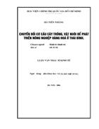 Chuyển đổi cơ cấu cây trồng, vật nuôi để phát triển nông nghiệp hàng hoá ở thái bình.