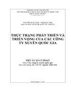 Thực trạng phát triển và triển vọng của các công ty xuyên quốc gia