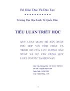 Quy luật quan hệ sản xuất phù hợp với tính chất và trình độ phát triển của lực lượng sản xuất và sự vận dụng quy luật này ở Việt Nam