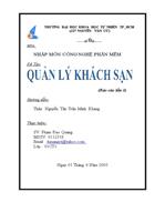 Công nghệ phần mềm: Quản lý khách sạn