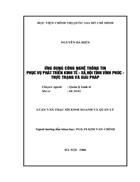 Ứng dụng công nghệ thông tin phục vụ phát triển kinh tế - xã hội tỉnh Vĩnh Phúc - thực trạng và giải pháp