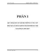 Quy hoạch cải tạo hệ thống cung cấp điện quận Hoàn Kiếm-Thành phố Hà Nội giai đoạn 2007-2017