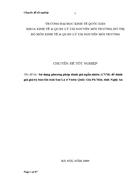 Sử dụng phương pháp đánh giá ngẫu nhiên (CVM) để đánh giá giá trị bảo tồn loài Sao La ở Vườn Quốc Gia Pù Mát, tỉnh Nghệ An