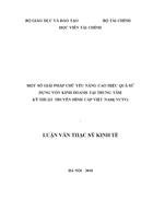 Một số giải pháp chủ yếu nhằm nâng cao hiệu quả sử dụng vốn kinh doanh tại Trung tâm KTTH Cáp Việt Nam