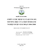 Chiến lược định vị và quảng bá thương hiệu của một số doanh nghiệp dược giai đoạn 2004 2008