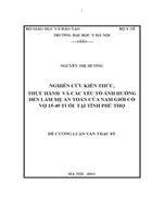 Nghiên cứu kiến thức thực hành và các yếu tố ảnh hưởng đến làm mẹ an toàn của nam giới có vợ 15 49 tuổi tại tỉnh phú thọ