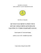 Kế toán và phân tích kết quả hoạt động kinh doanh