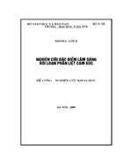 Nghiên cứu đặc điểm lâm sàng của rối loạn phân liệt cảm xúc