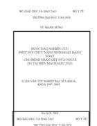 Bước đầu nghiên cứu phục hồi chức năng sinh hoạt hàng ngày cho bệnh nhân liệt nửa người do tai biến mạch máu não