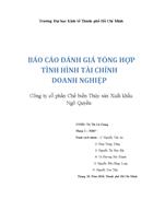 BÁO CÁO ĐÁNH GIÁ TỔNG HỢP TÌNH HÌNH TÀI CHÍNH DOANH NGHIỆP Công ty cổ phần Chế biến Thủy sản Xuất khẩu Ngô Quyền